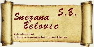 Snežana Belović vizit kartica